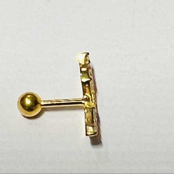 Spread Angel Wings Clear Crystal 18k Gold Plated Stud Pierced Earrings 1pc - Picture 7 of 8